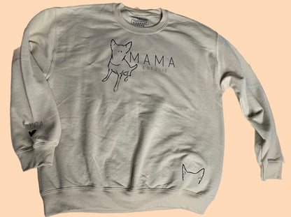 Dog MAMA Sweater - Customized - Pet Parent - Dog Love -Perfect Gift - Personalized - Hooded Sweater - Crewneck