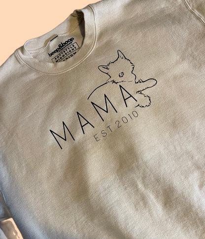 Dog MAMA Sweater - Customized - Pet Parent - Dog Love -Perfect Gift - Personalized - Hooded Sweater - Crewneck