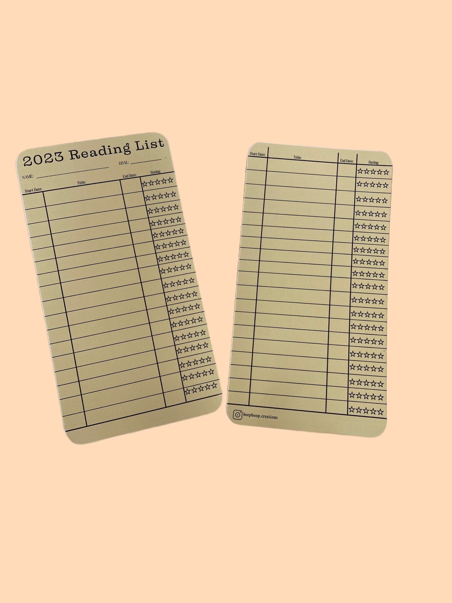 Library Reading Card